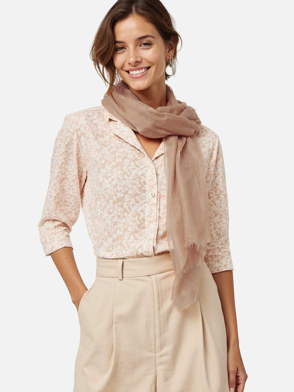 Featherlight Camel Cashmere Scarf
